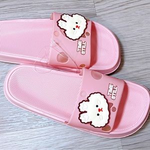 Cute Pink Slippers, Size 36 (Asian Fit) - Water-Resistant-New